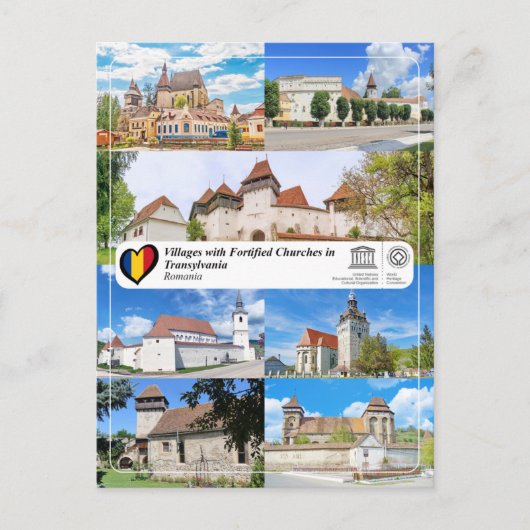 Carte Postale Villages avec Eglises fortifiées en Transylvanie P (Devant)