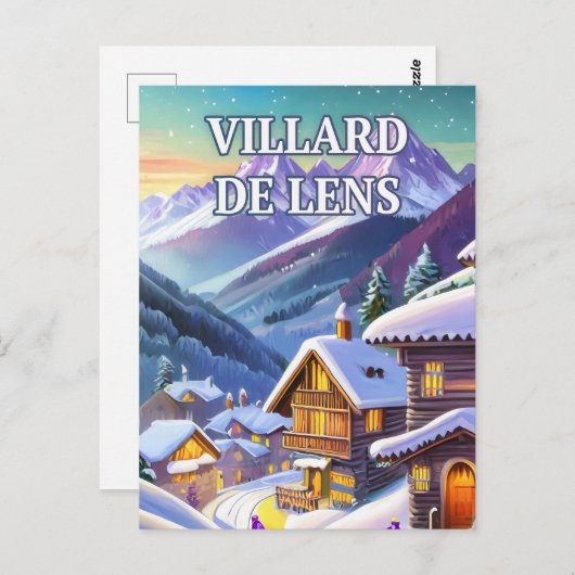 Carte Postale Villard de Lens : Élégance Alpine dans un Écrin (Devant / Derrière)