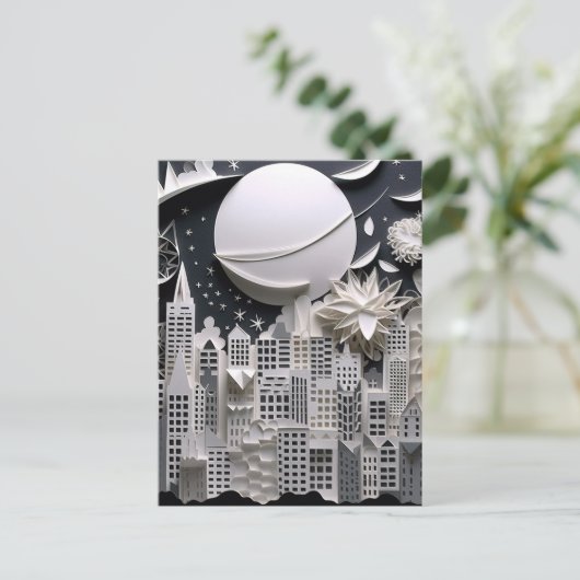 Carte Postale Ville à l'Arrière - plan paysage de nuit (Debout devant)