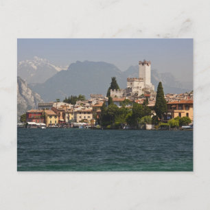 Carte Postale ville au bord d'un lac, Malcesine, province de Vér