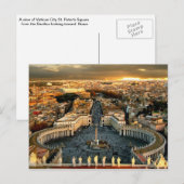 Carte Postale Ville Carré du Vatican Saint-Pierre (Devant / Derrière)