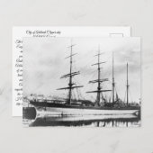 Carte Postale Ville d'Adélaïde Clipper navire 1800s (Devant / Derrière)