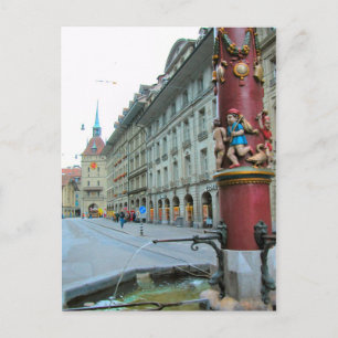 Carte Postale Ville de Berne - Fontaine décorée