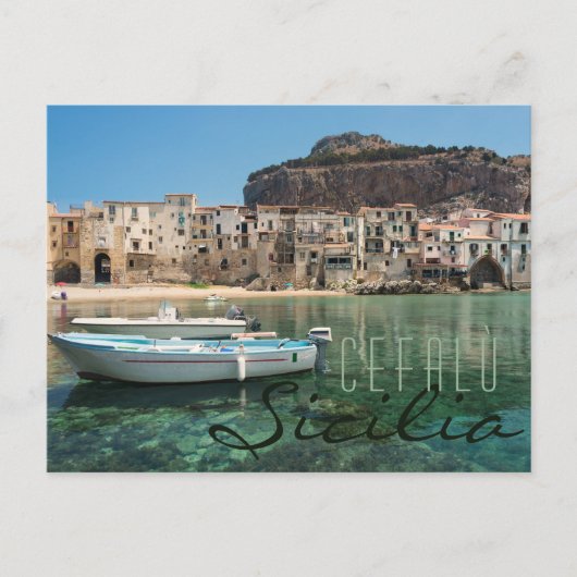 Carte Postale Ville de Cefalu en Sicile (Devant)