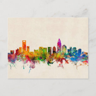 Carte Postale Ville de Charlotte North Carolina Skyline
