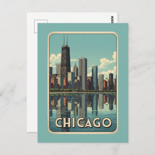 Carte Postale ville de chicago (Devant / Derrière)