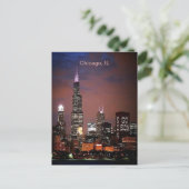 Carte Postale Ville de Chicago Illinois Night Skyline (Debout devant)