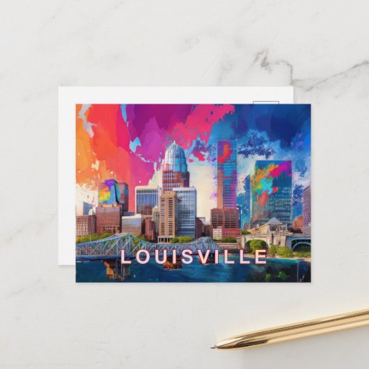 Carte Postale Ville de Derby de Louisville (Devant/Arrière en situation)
