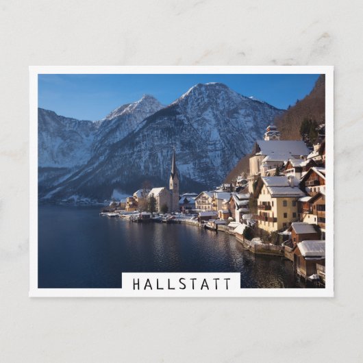 Carte Postale Ville de Hallstatt dans la neige en hiver (Devant)