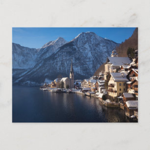 Carte Postale Ville de Hallstatt dans la neige en hiver