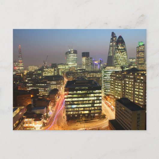 Carte Postale Ville de Londres Skyline au coucher du soleil (Devant)