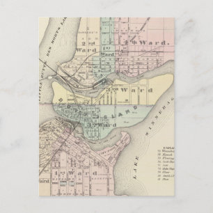 Carte Postale Ville de Menasha, ville de Neenah