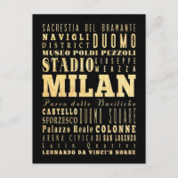 Ville de Milan d'art de typographie de l'Italie