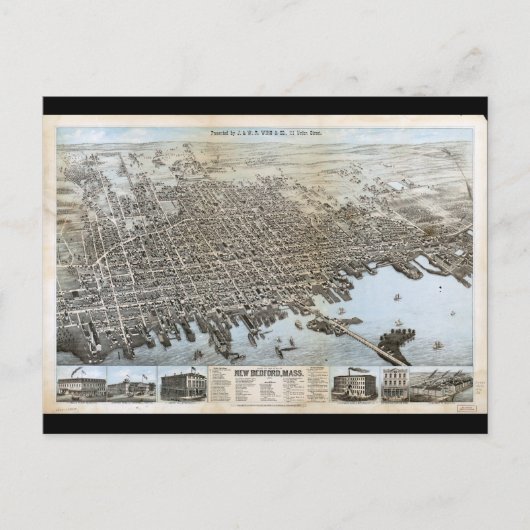 Carte Postale Ville de New Bedford Massachusetts (1876) (Devant)