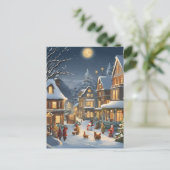 Carte Postale Ville de Noël enneigée (Debout devant)