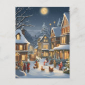 Carte Postale Ville de Noël enneigée (Devant)