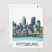 Carte Postale Ville de Pittsburgh (Devant / Derrière)