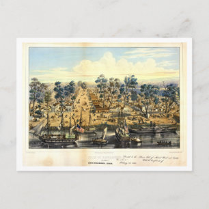 Carte Postale Ville de Sacramento, 1849.