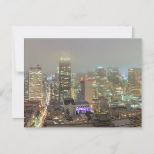 Carte Postale Ville de San Francisco Skyline avec brouillard
