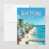 Carte Postale Ville de San Pedro Belize (Devant / Derrière)
