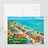 Carte Postale Ville de San Pedro Belize (Devant / Derrière)