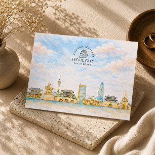 Carte Postale Ville de Séoul Corée du Sud Paysage urbain à l'aq