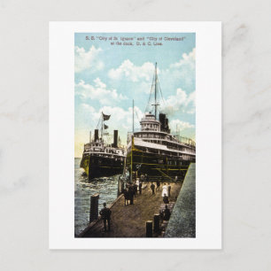 Carte Postale Ville de St. Ignace & Ville de Cleveland, Ligne D&