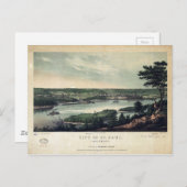 Carte Postale Ville de St. Paul, capitale du Minnesota (1853) (Devant / Derrière)