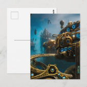 Carte Postale Ville De Steampunk Sous La Mer (Devant / Derrière)