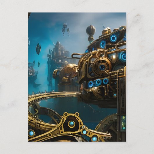 Carte Postale Ville De Steampunk Sous La Mer (Devant)