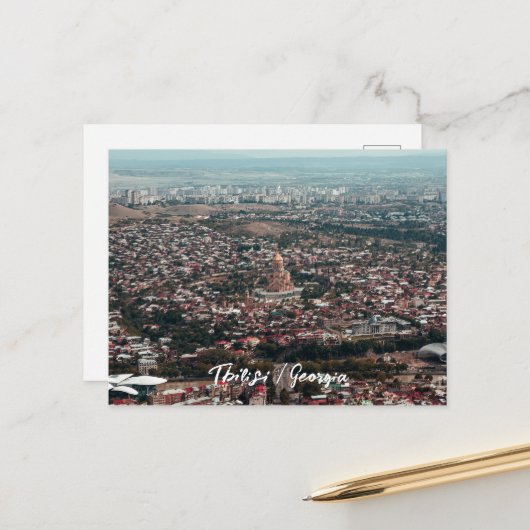 Carte Postale ville de Tbilissi (Devant/Arrière en situation)