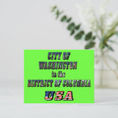 Carte Postale Ville de Washington dans le district de Columbia U (Debout devant)