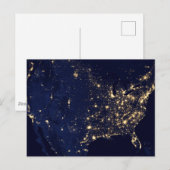 Carte Postale Ville Des États-Unis La Nuit. (Devant / Derrière)