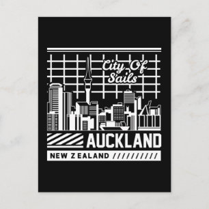 Carte Postale Ville des voiles Auckland Nouvelle-Zélande Skyline