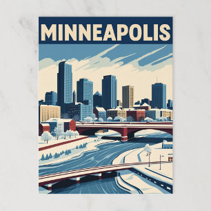 Carte Postale Ville d'hiver de Minneapolis