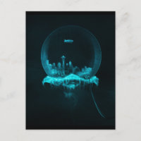 Ville d'imaginaire dans un Snowglobe avec un