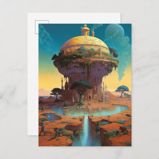 Carte Postale Ville d'Imaginaire surréaliste (Devant / Derrière)