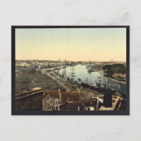 Ville et port, Nantes, France classique Photochrom