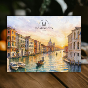 Carte Postale Ville flottante Ville des canaux Venise Aquare
