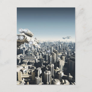 Carte Postale Ville future attaquée