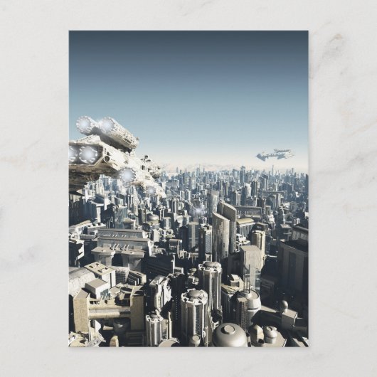 Carte Postale Ville future attaquée (Devant)