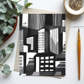 Carte Postale Ville géométrique moderne | Noir & Blanc Contempor