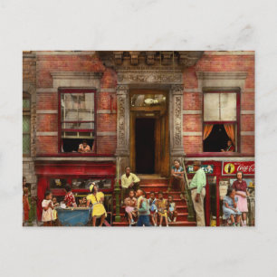 Carte Postale Ville - Harlem NY - Stoop life 1935