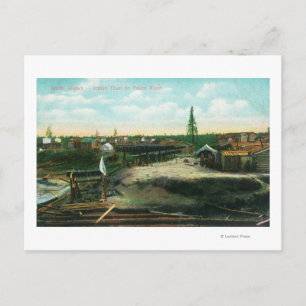 Carte Postale Ville indienne sur le fleuve YukonAnvik, AK