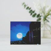 Carte Postale Ville la nuit avec la lune (Debout devant)