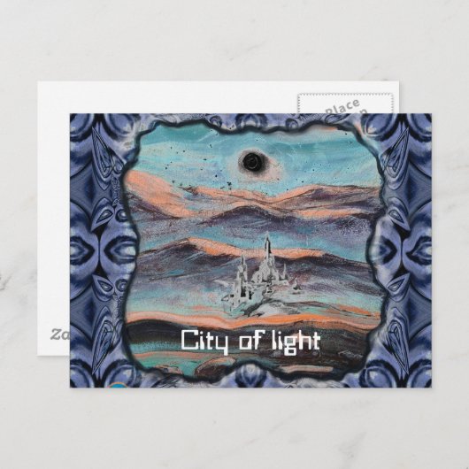 Carte Postale Ville lumière future (Devant / Derrière)