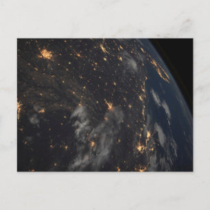 Carte Postale Ville Lumière La Nuit Sur La Planète Terre