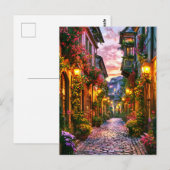 Carte Postale Ville magique au coucher du soleil (Devant / Derrière)