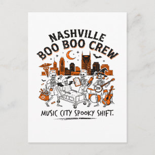 Carte Postale Ville Nashville Squelette Halloween Équipe de Soin