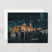 Carte Postale Ville nocturne de Shanghai (Devant / Derrière)